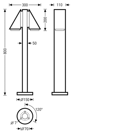 ĐÈN LED BOLLARD TRILUX - HS 80 M2 RM1L