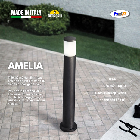 Đèn Bollard - AMELIA 800 BLACK