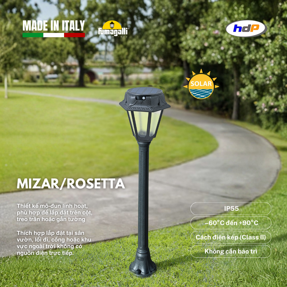Đèn trụ năng lượng mặt trời - MIZAR/ROSETTA