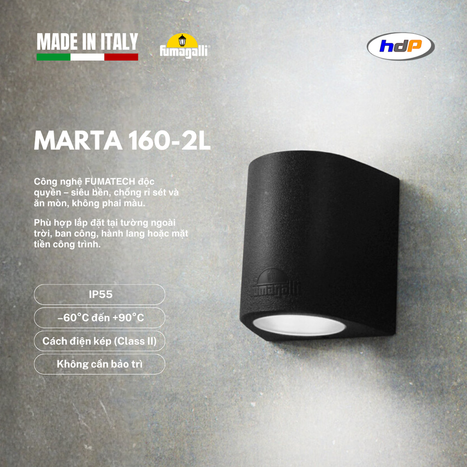 Đèn gắn tường - MARTA 160 2L BLACK