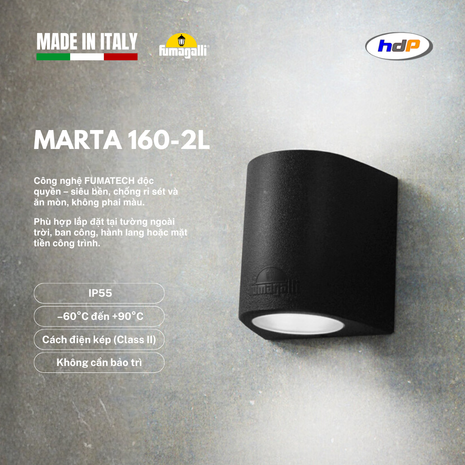 Đèn gắn tường - MARTA 160 2L BLACK