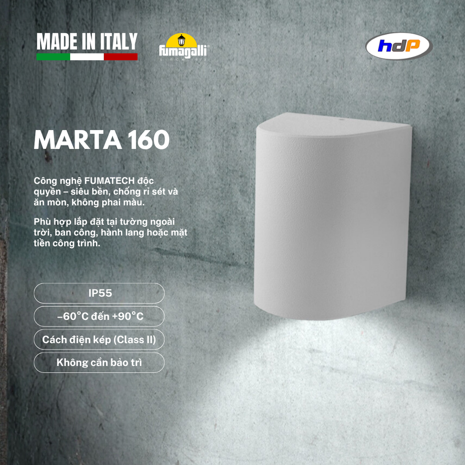 Đèn gắn tường - MARTA 160 1l BLACK