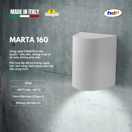 Đèn gắn tường - MARTA 160 1l BLACK