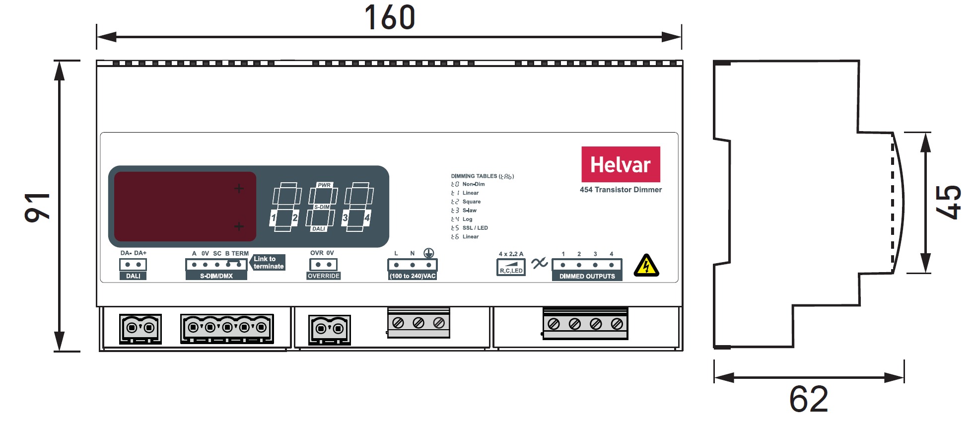 Bộ DIMMER Helvar - Transistor Dimmer (454)