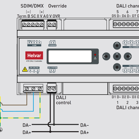 Bộ điều khiển Ballasts Helvar - 478 8 Subnet DALI Controller