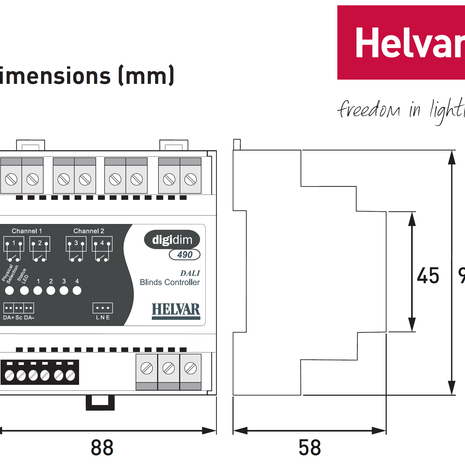 Bộ Relay Helvar - Relay Unit 490 2 × 2.3 A Blinds Controller