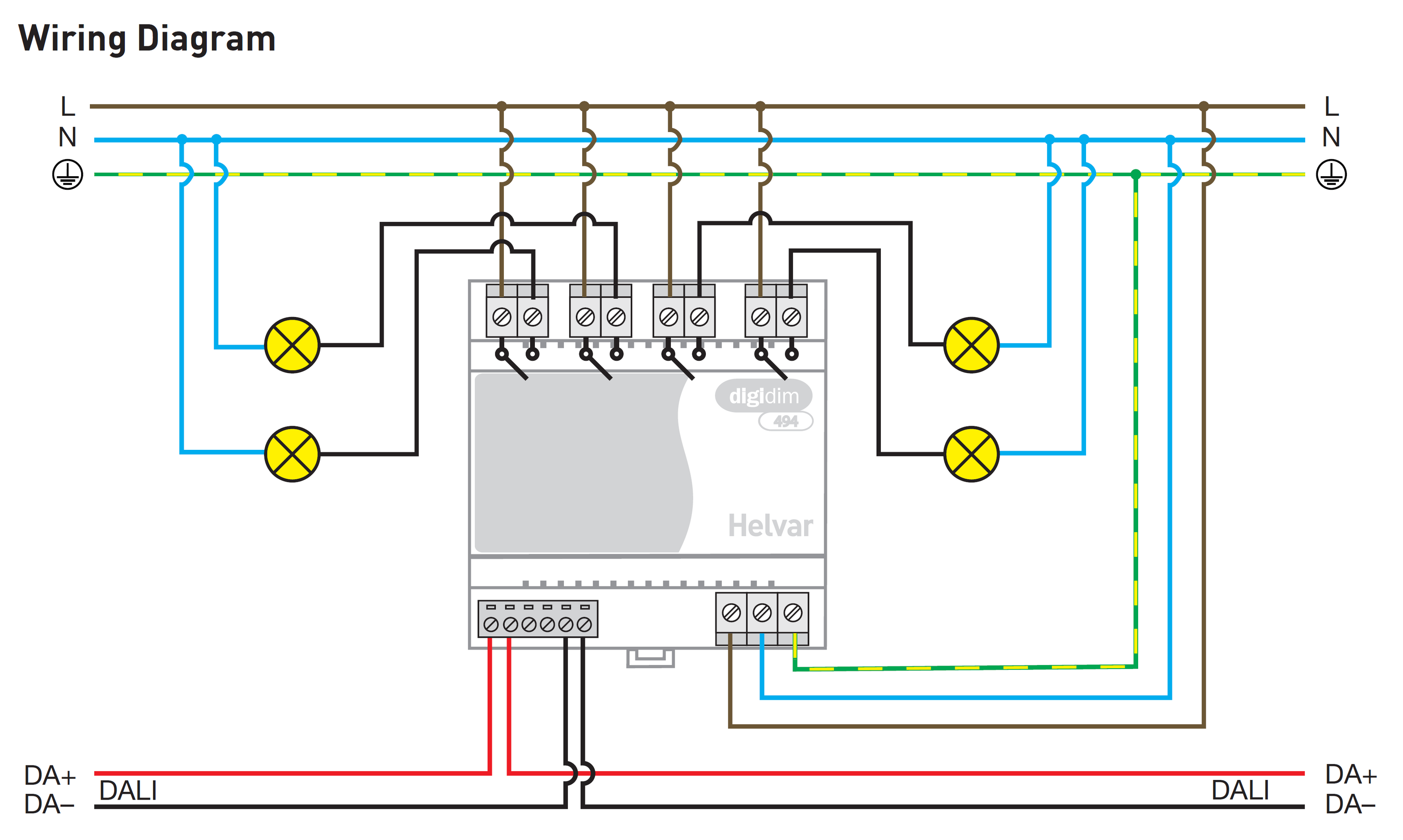 Bộ Relay Helvar - 494 4 × 10 A Relay Unit