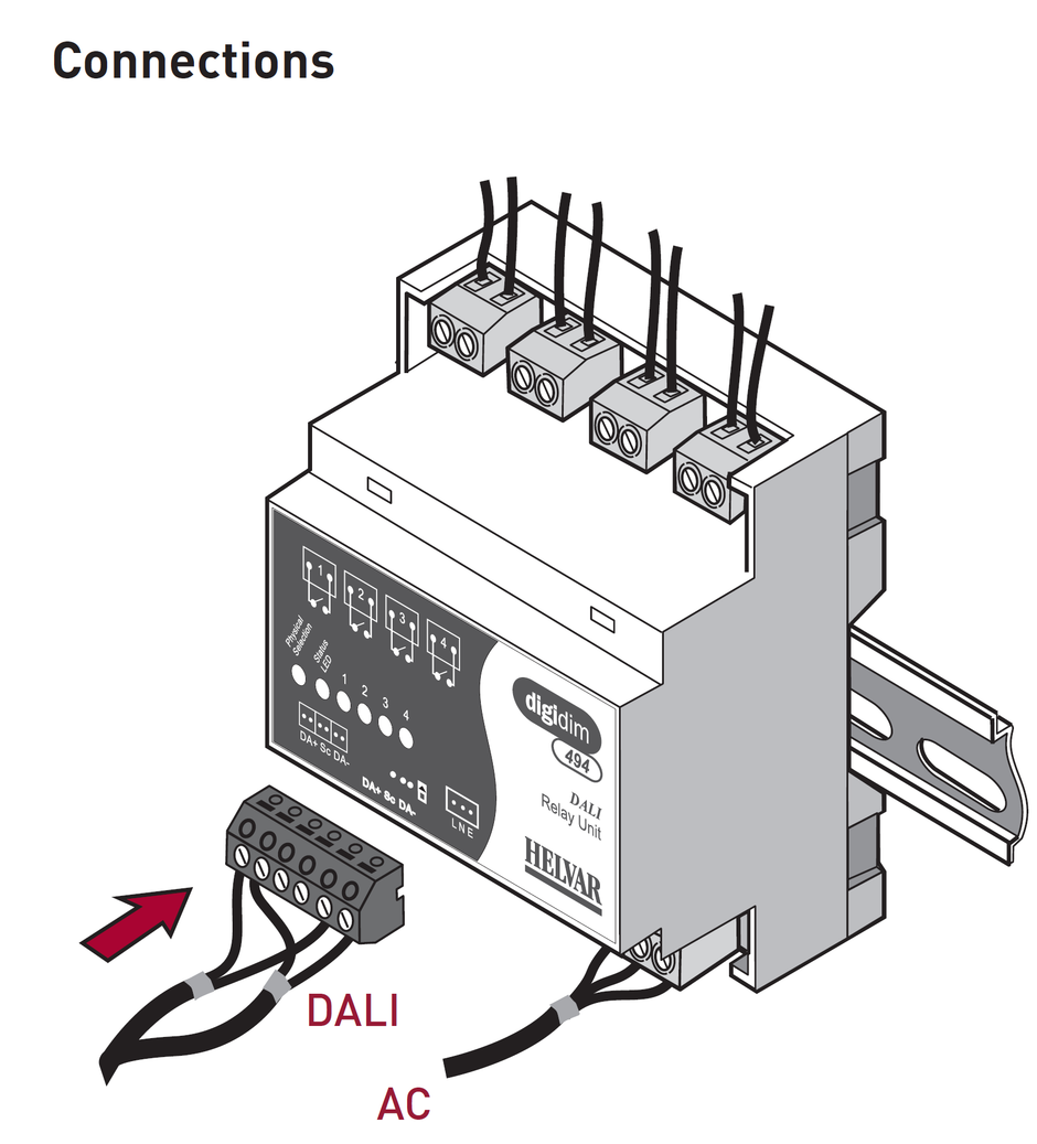 Bộ Relay Helvar - 494 4 × 10 A Relay Unit