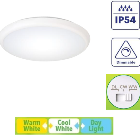 ĐÈN LED ỐP TRẦN 18W VERBATIM TÍCH HỢP 3 NHIỆT ĐỘ MÀU (VÀ CÓ THỂ DIM)