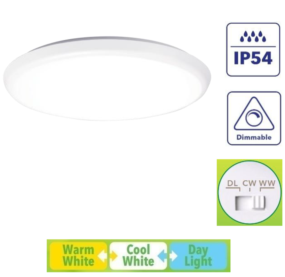 ĐÈN LED ỐP TRẦN VERBATIM TÍCH HỢP 3 NHIỆT ĐỘ MÀU (VÀ CÓ THỂ DIM)