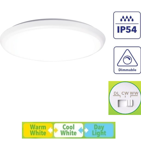 ĐÈN LED ỐP TRẦN VERBATIM TÍCH HỢP 3 NHIỆT ĐỘ MÀU (VÀ CÓ THỂ DIM)