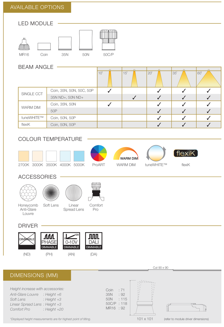 LED DOWNLIGHT ELR - VASARI 3 SQUARE TILT